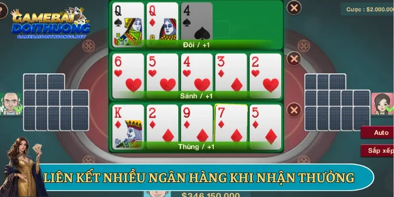 Liên kết nhiều ngân hàng khi nhận thưởng